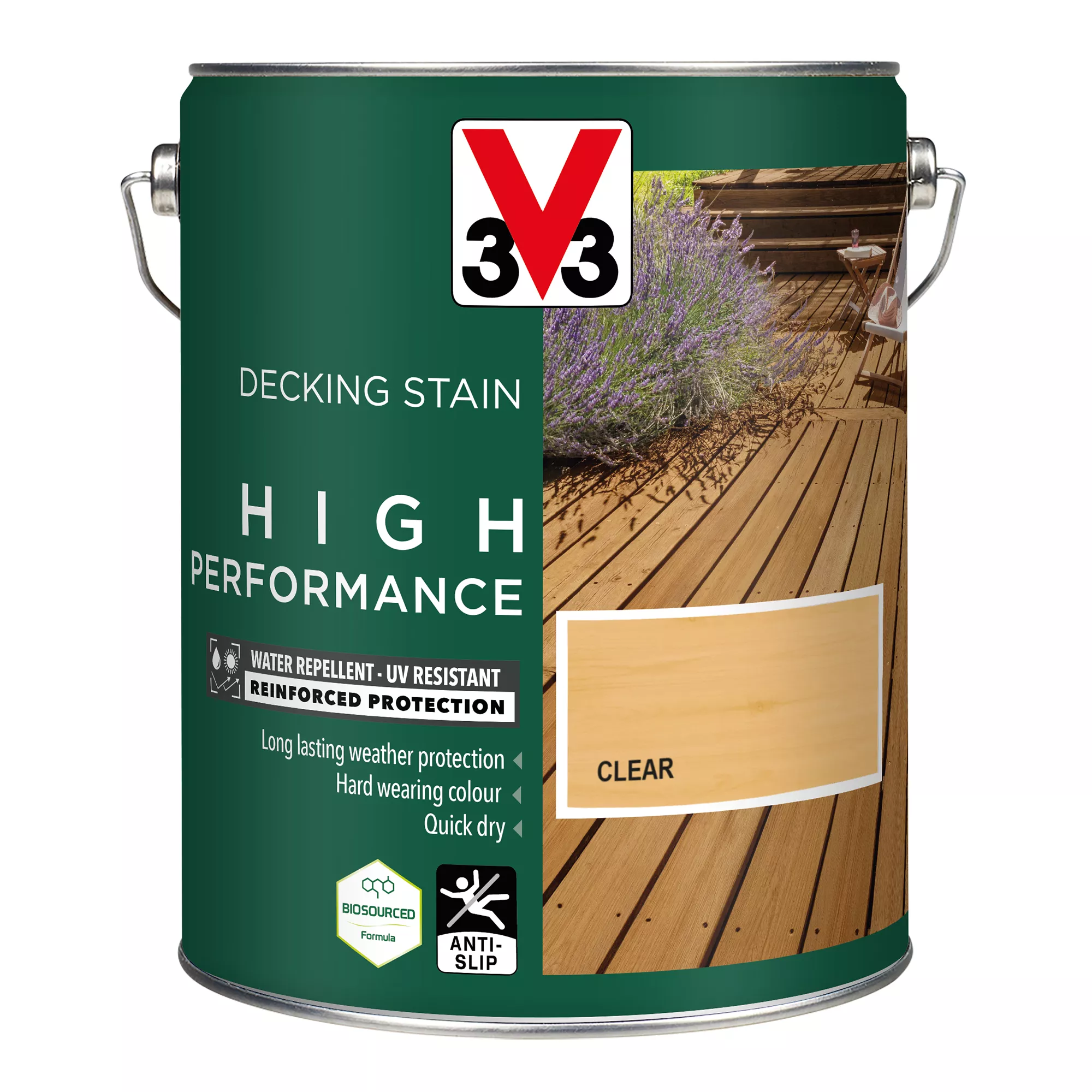 V33 High Performance Clear Satin Quick Dry Decking Stain, 5L 2 V33 High Performance Clear Satin Quick Dry Decking Stain, 5L - Image 2