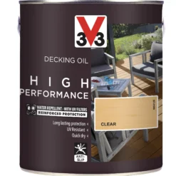 V33 High Performance Clear UV Resistant Decking Wood Oil, 2.5L 9 V33 High Performance Clear UV Resistant Decking Wood Oil, 2.5L -Decor Pro Shop v33 high performance clear uv resistant decking wood oil 2 5l3153895163040 03c