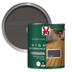 V33 High Performance Gunmetal Satin Quick Dry Decking Stain, 2.5L