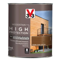 V33 High Protection Dark Oak Mid Sheen Wood Stain, 750ml -Decor Pro Shop v33 high protection dark oak mid sheen wood stain 750ml3153895144384 08c bq